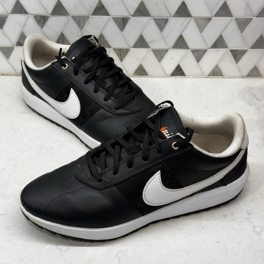Nike Cortez G Women's Spikeless Golf Shoes CI1670-001 Black White Size 8.5